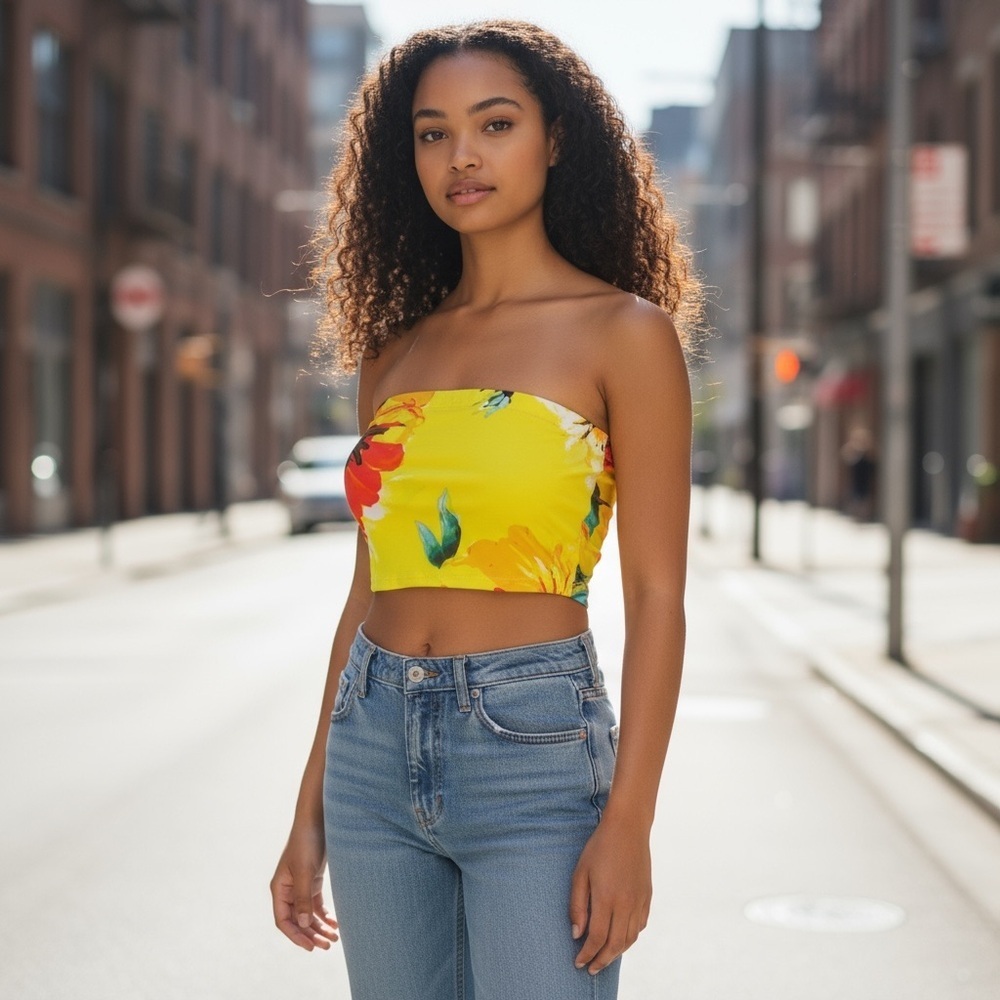Yellow Tube Crop Top
New
